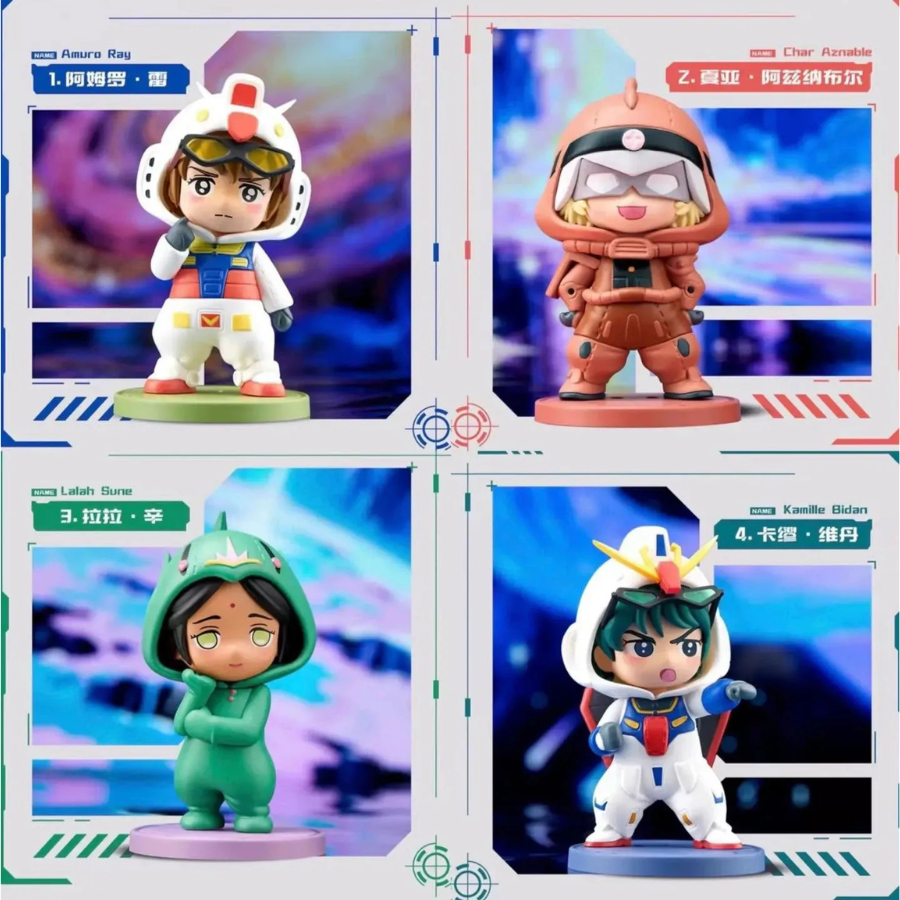 Gundam Mobile Suit Universal Century Pyjamas Series Bandai Namco X BN Figure Q Blind Box Mascot Costume