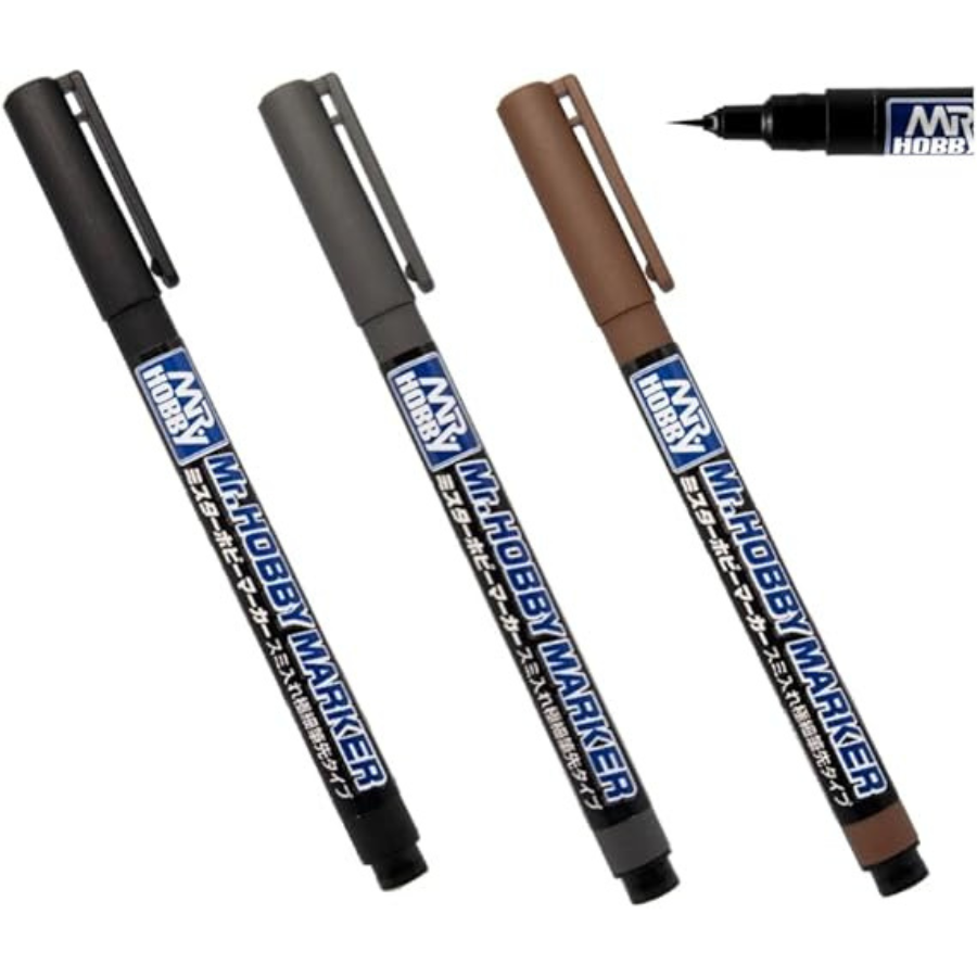 GSI Creos Mr. Hobby Marker Super Fine Tip Brush Pen (3 COLOURS) CM101～CM102～CM103