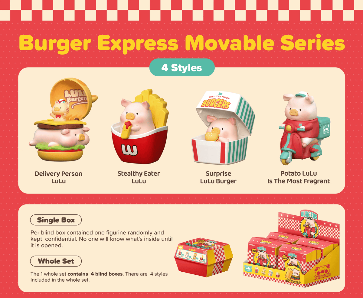 LuLu the Piggy Burger Express Movable Series Blind Box TOYZERO+