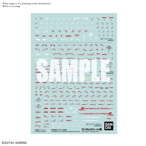 Gundam Decal Bandai GD 122 Mobile Suit Gundam Hathaway Multiuse 1