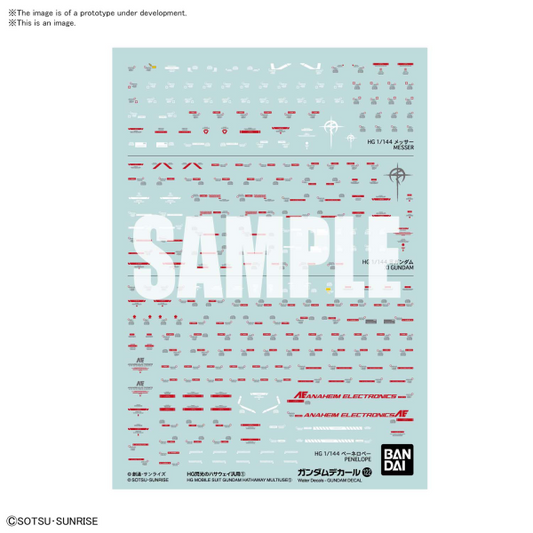 Gundam Decal Bandai GD 122 Mobile Suit Gundam Hathaway Multiuse 1
