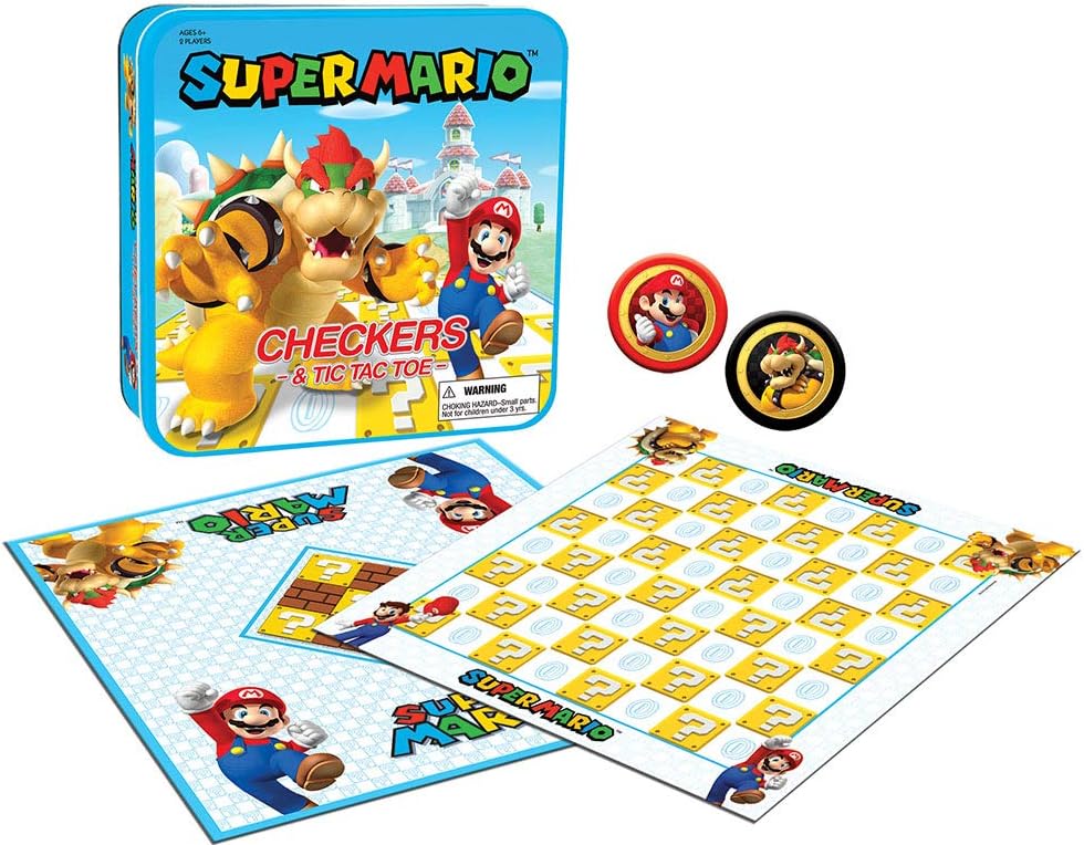 SUPER MARIO VS BOWSER BOX Checkers & Tic Tac Toe