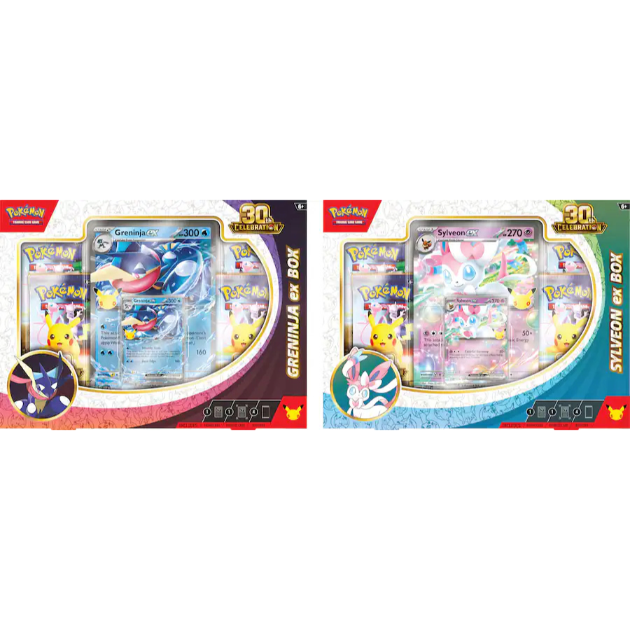 Pokémon TCG: 30th Celebration Sylveon ex/ Greninja ex BOX (4 Packs)