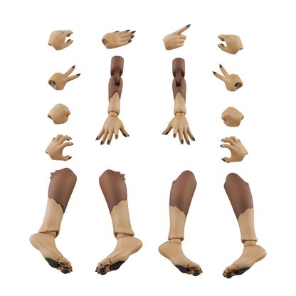 KEMOPLA KO-02RJW Arm & Leg Parts Set 01 [Japanese Wolf Color]Aoshima