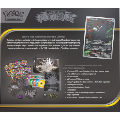Pokémon TCG: ME05 Mega Evolution Pitch Black Elite Trainer Box 9 packs