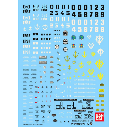 Gundam Decal Bandai GD 024 Gundam Decal Set for MS (Gundam 0083 Series)