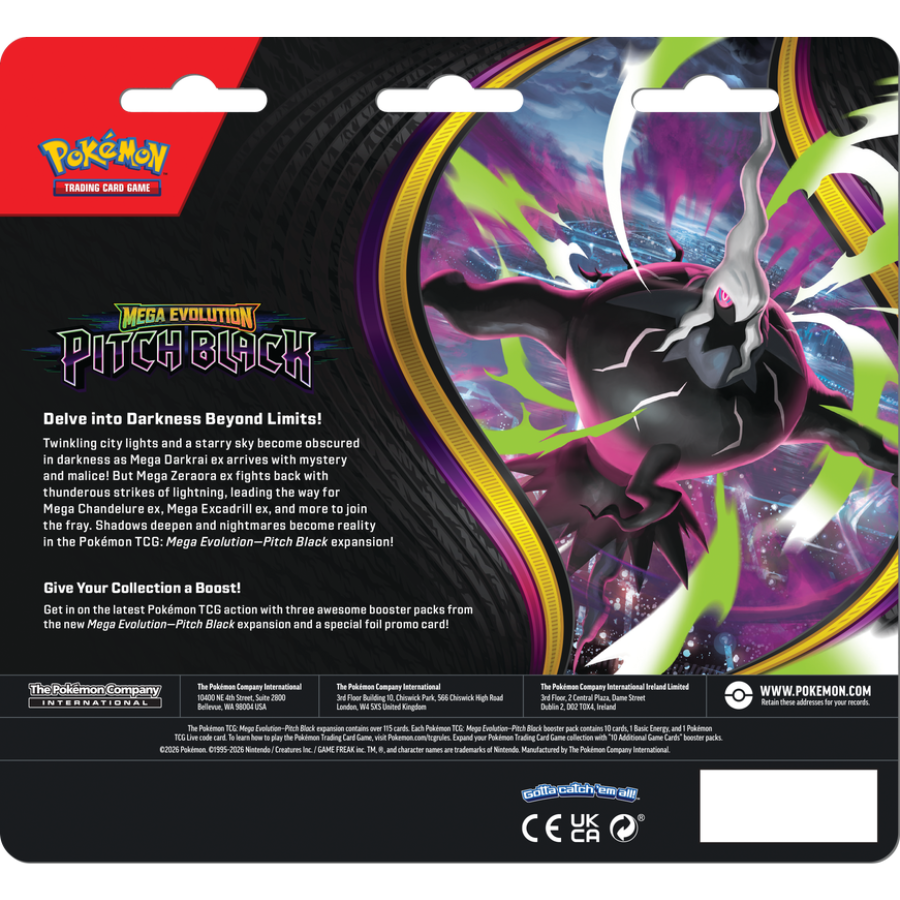 Pokémon TCG: ME05 Mega Evolution Pitch Black 3 Packs Blister