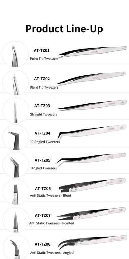 DSPIAE AT-TZ 01-08 Tweezers (8 Types)