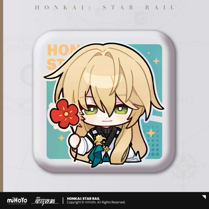 Honkai: Star Rail PomPom's Exhibition Hall Square Series Button Badge Emoji Pin - miHoYo