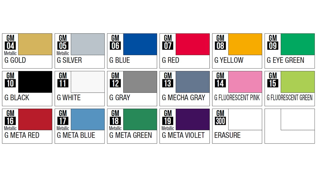 GUNDAM MARKER (19 COLORS) GM04～19