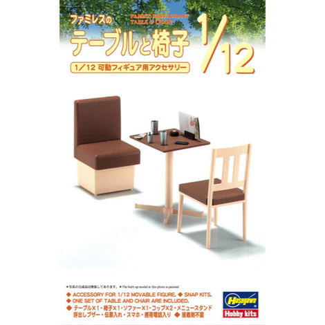 FA07 Hasegawa 1/12 Family Restaurant Table & Chair
