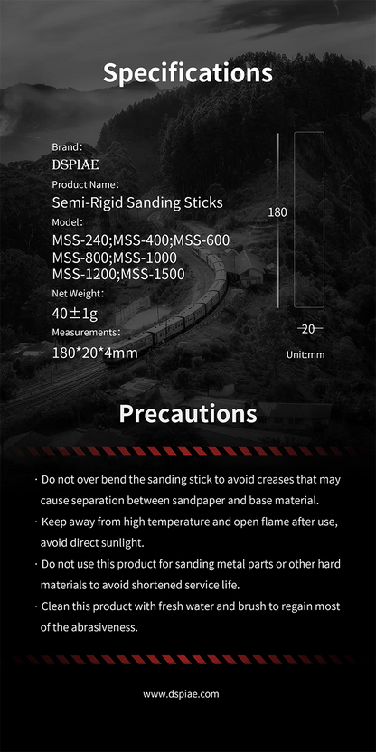 DSPIAE MSS Semi-rigid Sticks 240/400/600/800/1000/1200/1500 Grit