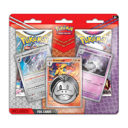 Pokémon TCG Enhanced 2 Booster Packs & Coin Armarouge, Revavroom & Houndstone