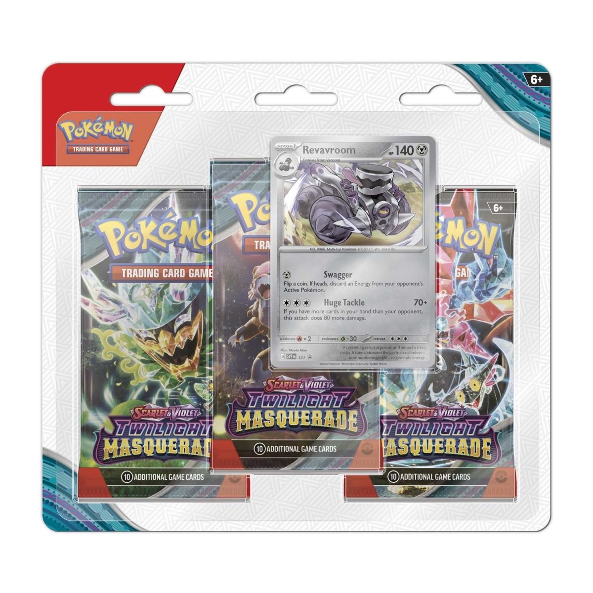 Pokémon TCG: Scarlet & Violet-Twilight Masquerade 3 Blister Pack & Revavroom Promo Card