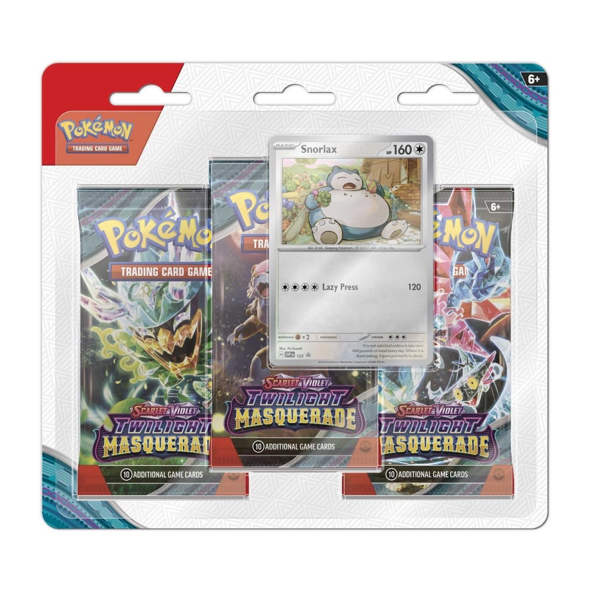 Pokémon TCG: Scarlet & Violet-Twilight Masquerade 3 Booster Packs & Snorlax Promo Card