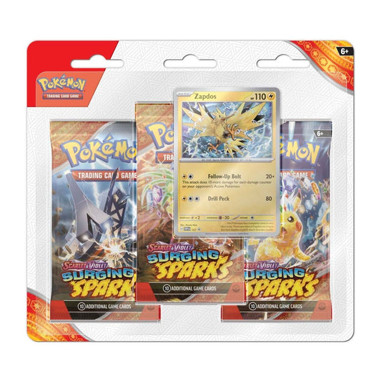 Pokémon TCG: Scarlet & Violet-Surging Sparks 3 Booster Packs & Zapdos Promo Card