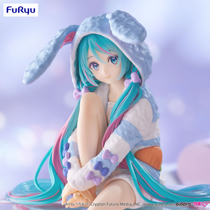 Hatsune Miku Noodle Stopper Figure Rabbit Ear Hood Pajama Blue Color ver.FuRyu