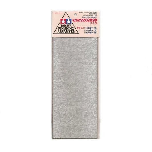 87009 TAMIYA Finishing Abrasives Medium (P180x2, P240x1, P320x2)
