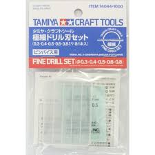 74044 TAMIYA Fine Drill Set 0.3, 0.4, 0.5, 0.6, 0.8Mm