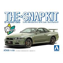 Aoshima 1/32 SNAP KIT #12-MJ Nissan R34 Skyline GT-R Nur(Millennium Jade)