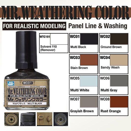 MR. WEATHERING COLOR FOR PANEL LINE & WASHING