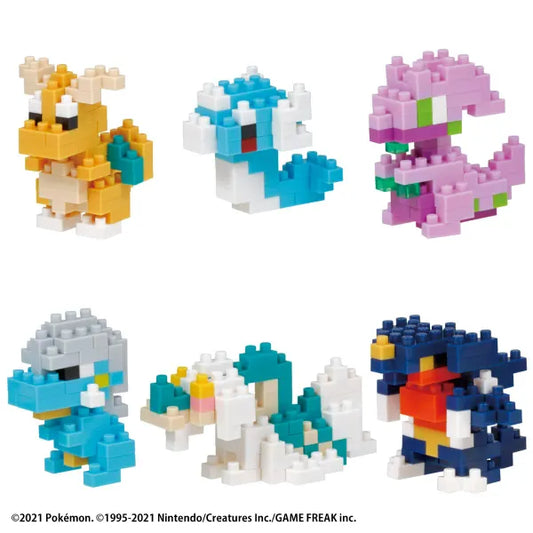 Pokémon Nanoblock mininano Series, Pokemon Type Dragon Set 1 (an assortment of 6 characters - Dragonite, Dratini, Goodra, Bagon, Drampa, Garchomp)