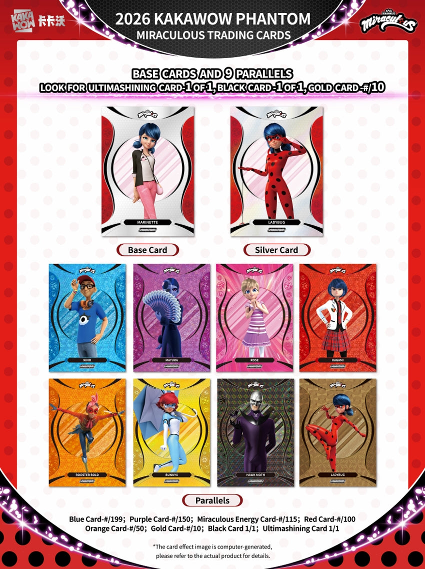 KAKAWOW PHANTOM Miraculous 2026 Trading Cards BOX (10 Packs)