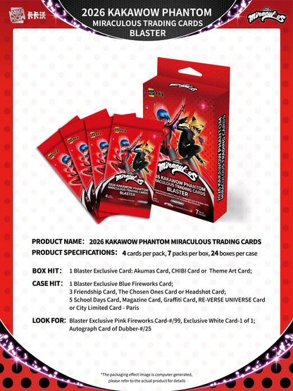 KAKAWOW PHANTOM Miraculous 2026 Trading Cards Blaster BOX (7 Packs)