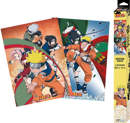 NARUTO SHIPPUDEN POSTERS CHIBI TEAM 7 52X38 2CT ABYSSE