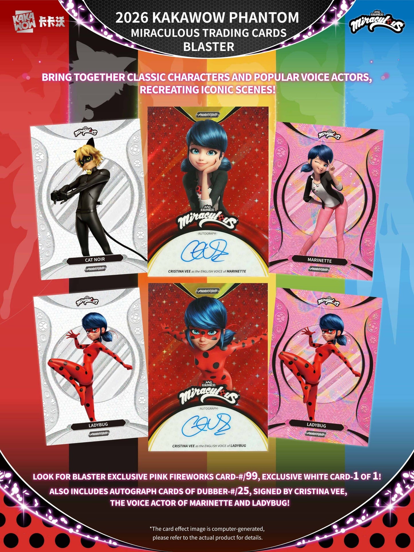 KAKAWOW PHANTOM Miraculous 2026 Trading Cards Blaster BOX (7 Packs)