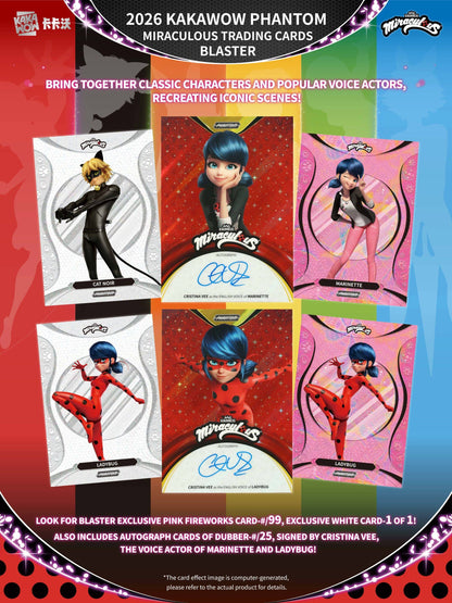 KAKAWOW PHANTOM Miraculous 2026 Trading Cards Blaster BOX (7 Packs)