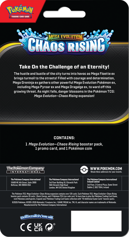 Pokémon TCG: Mega Evolution Chaos Rising Checklane Blister (10 Cards)
