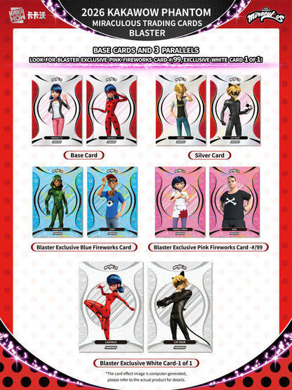 KAKAWOW PHANTOM Miraculous 2026 Trading Cards Blaster BOX (7 Packs)