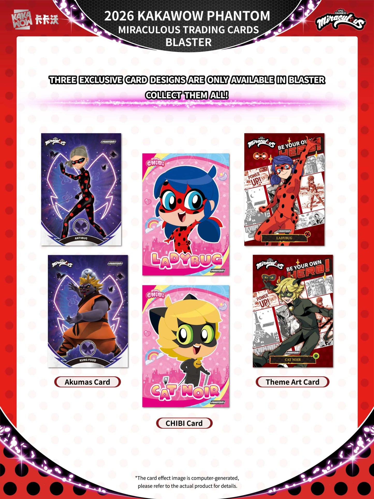 KAKAWOW PHANTOM Miraculous 2026 Trading Cards Blaster BOX (7 Packs)