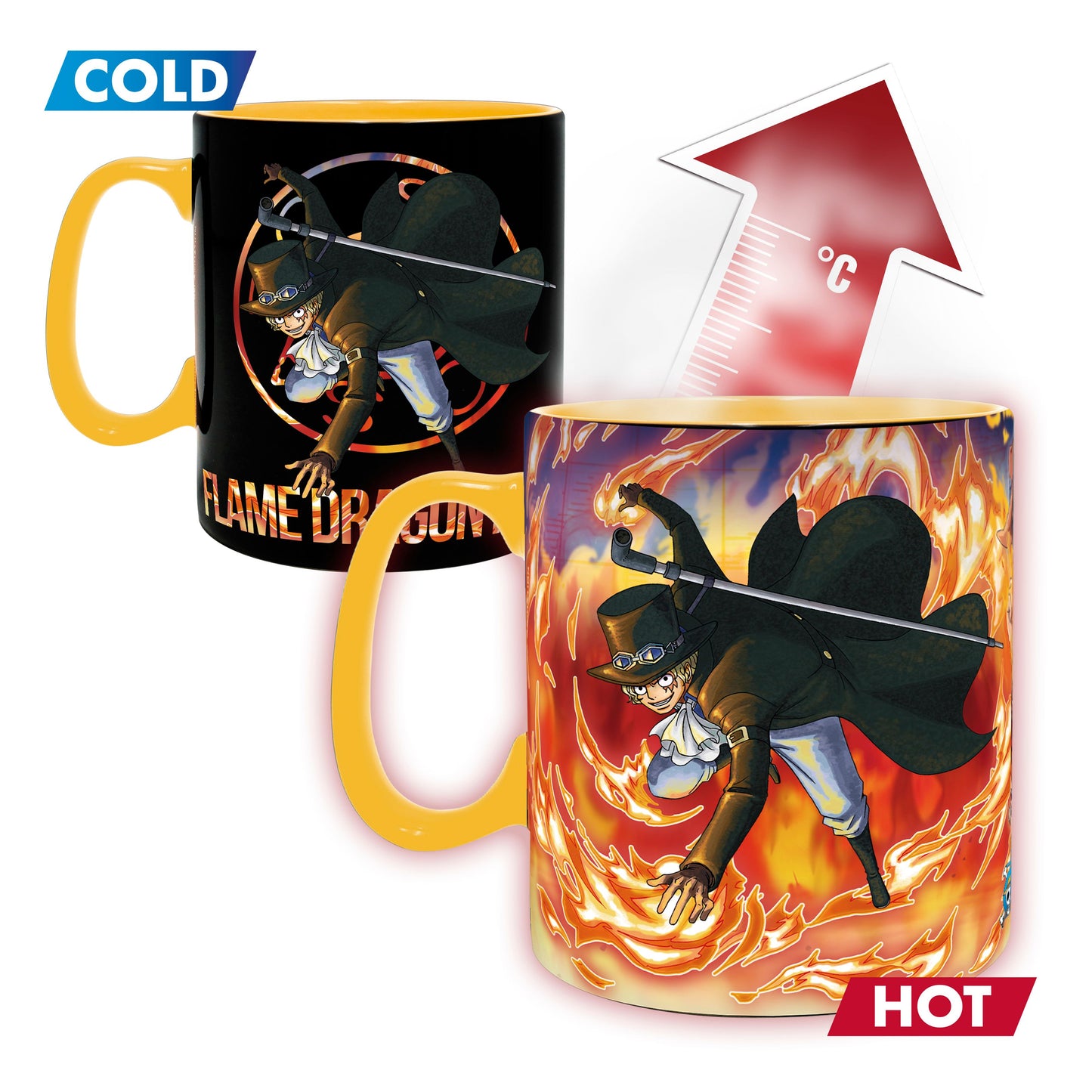 ONE PIECE LUFFY AND SABO MAGIC MUG/COASTER GIFTSET ABYSSE