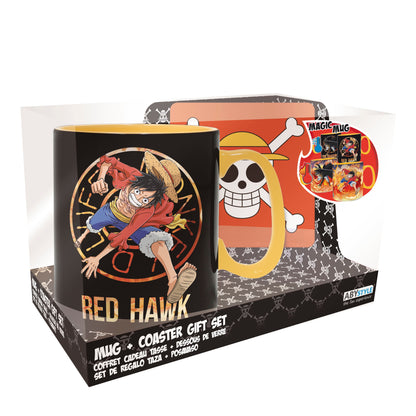 ONE PIECE LUFFY AND SABO MAGIC MUG/COASTER GIFTSET ABYSSE