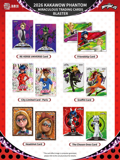KAKAWOW PHANTOM Miraculous 2026 Trading Cards Blaster BOX (7 Packs)