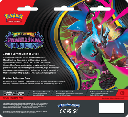 Pokémon TCG: Mega Evolution Phantasmal Flames 3 Pack Blister