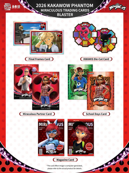 KAKAWOW PHANTOM Miraculous 2026 Trading Cards Blaster BOX (7 Packs)