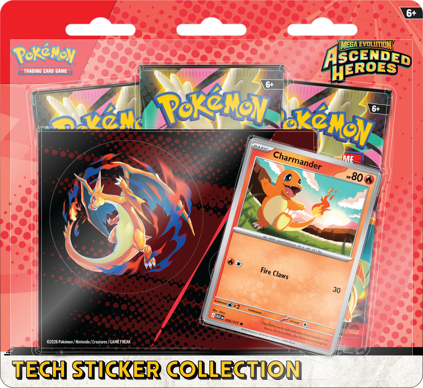 Pokémon TCG: Mega Evolution Ascended Heroes Tech Sticker Collection 3 packs