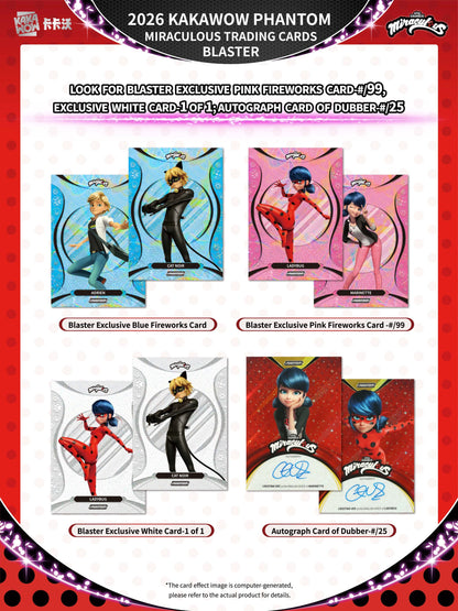 KAKAWOW PHANTOM Miraculous 2026 Trading Cards Blaster BOX (7 Packs)