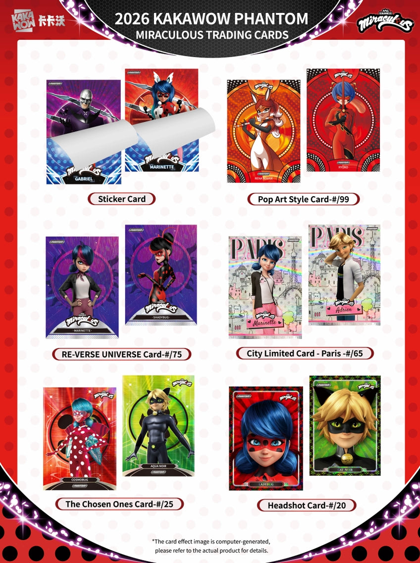 KAKAWOW PHANTOM Miraculous 2026 Trading Cards BOX (10 Packs)