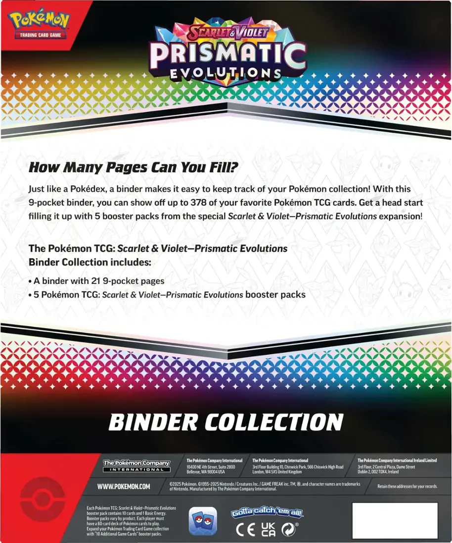 Pokémon TCG: Scarlet & Violet-Prismatic Evolutions Binder Collection
