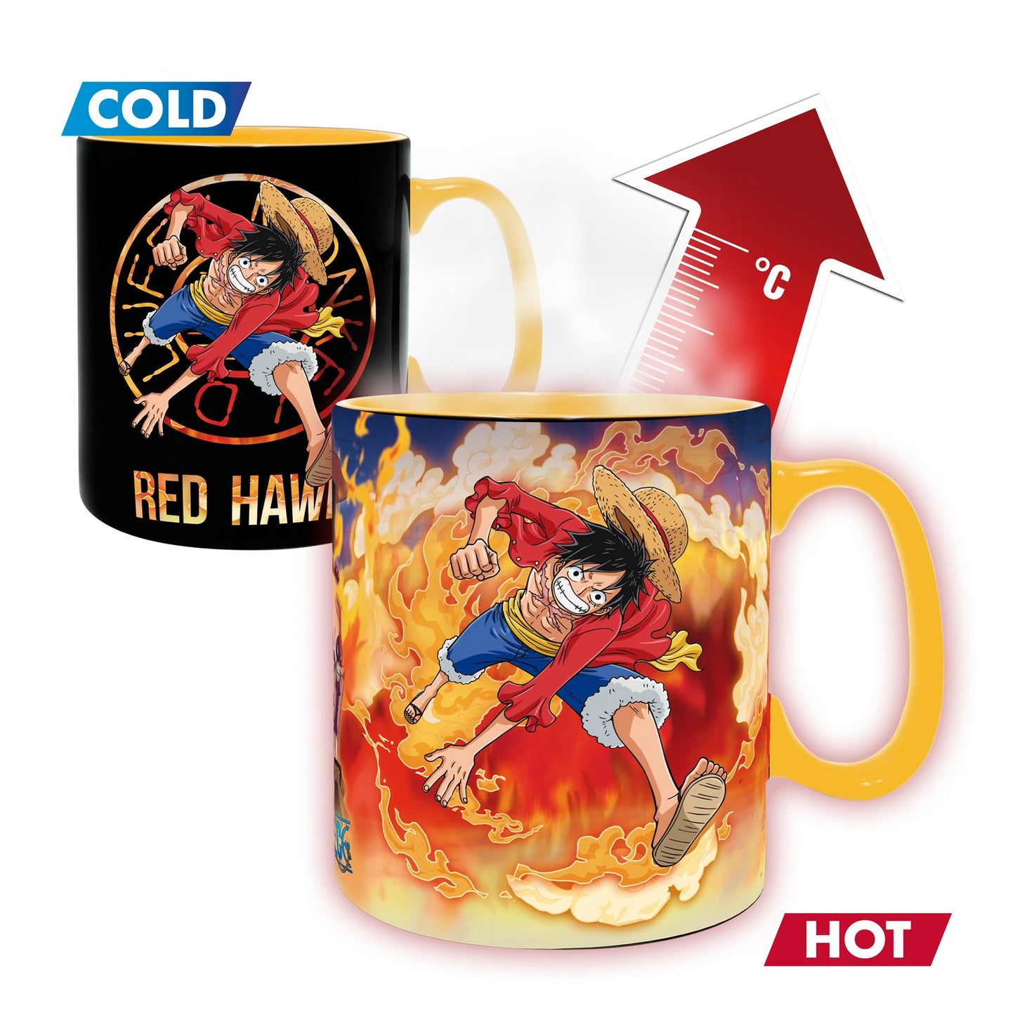 ONE PIECE LUFFY AND SABO MAGIC MUG/COASTER GIFTSET ABYSSE