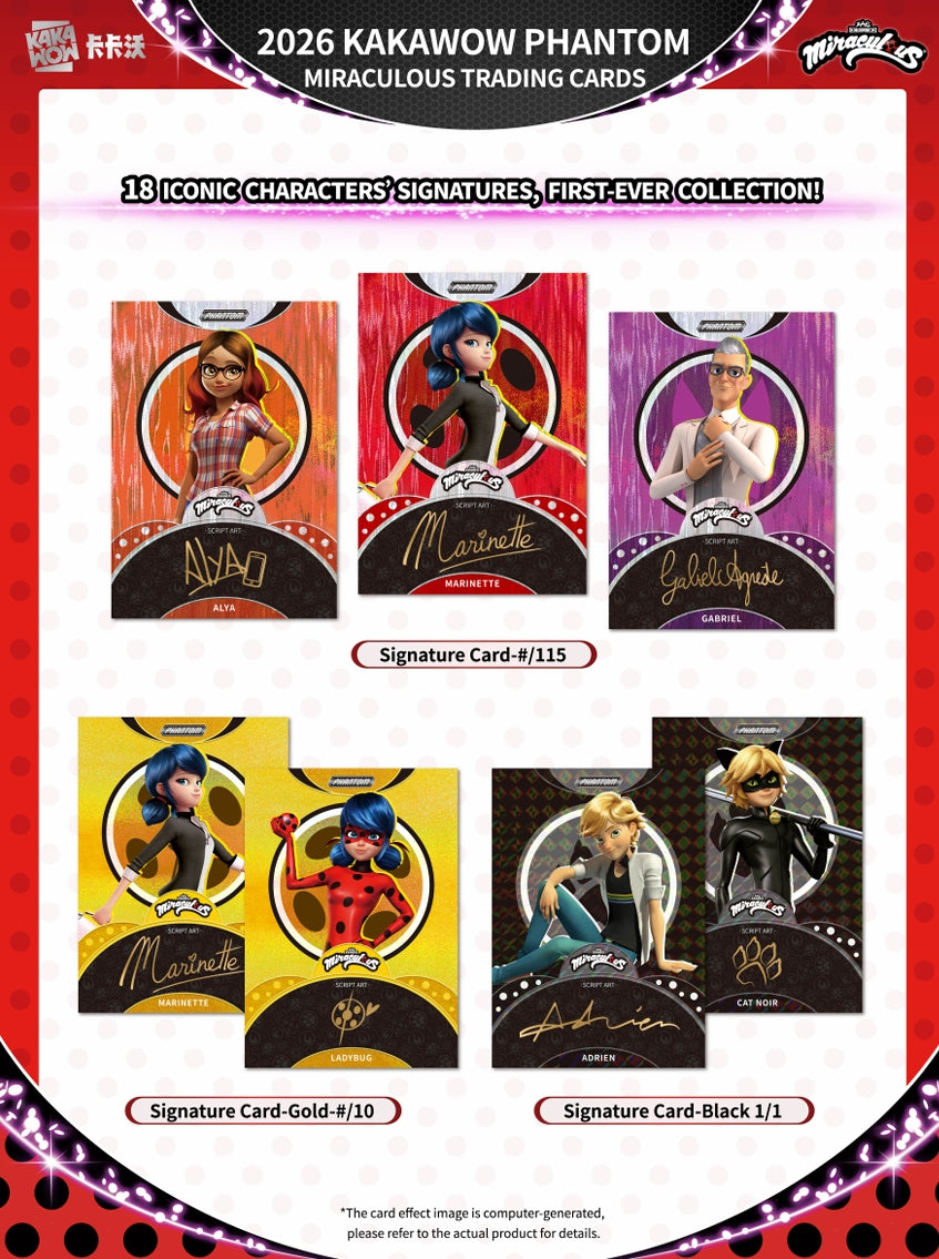 KAKAWOW PHANTOM Miraculous 2026 Trading Cards BOX (10 Packs)