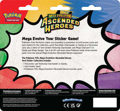Pokémon TCG: Mega Evolution Ascended Heroes Tech Sticker Collection 3 packs