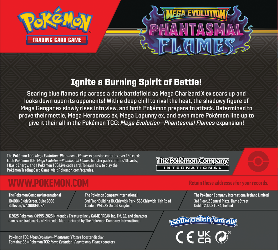 Pokémon TCG: Mega Evolution Phantasmal Flames Booster Pack (10 Cards)