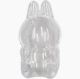 Labubu Transparent Clear Plastic Case Seat Sitting Labubu (Hanger Keychain Included)