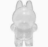 Labubu Transparent Clear Plastic Case Standing Labubu (Hanger Keychain Included)